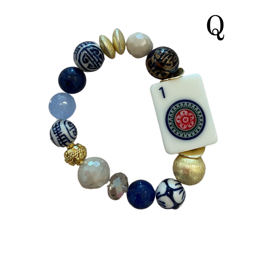 Beaded Mahjong Tile Bracelet