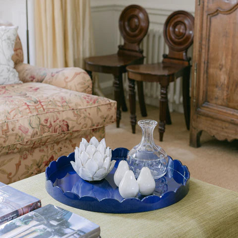 Navy Scalloped Tray
