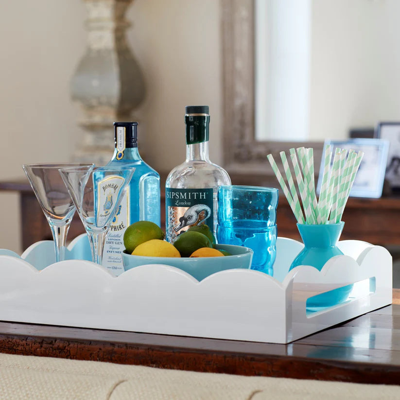 Addison Ross Scalloped White Tray