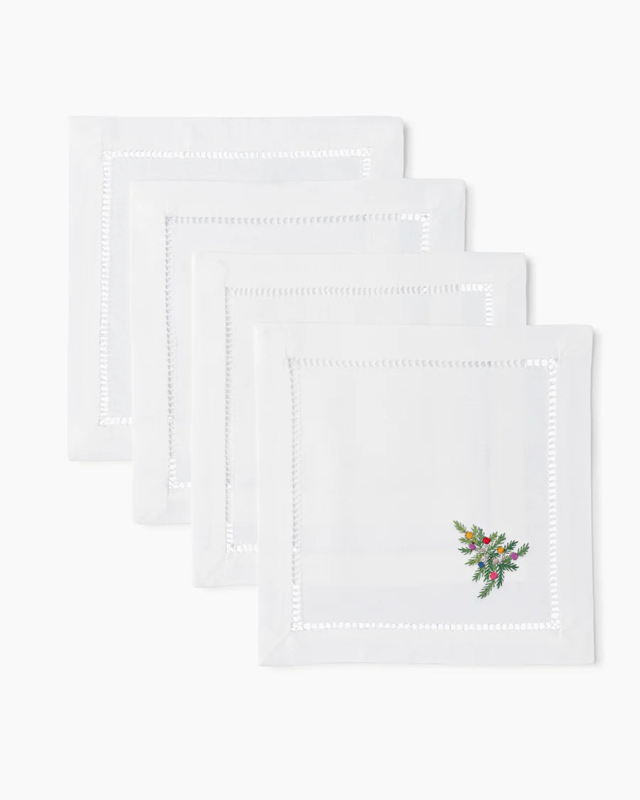 Holiday Tree Cocktail Napkins, s/4