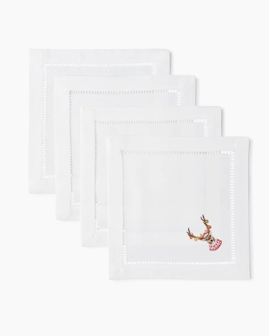 Ornament Antlers Cocktail Napkins, s/4