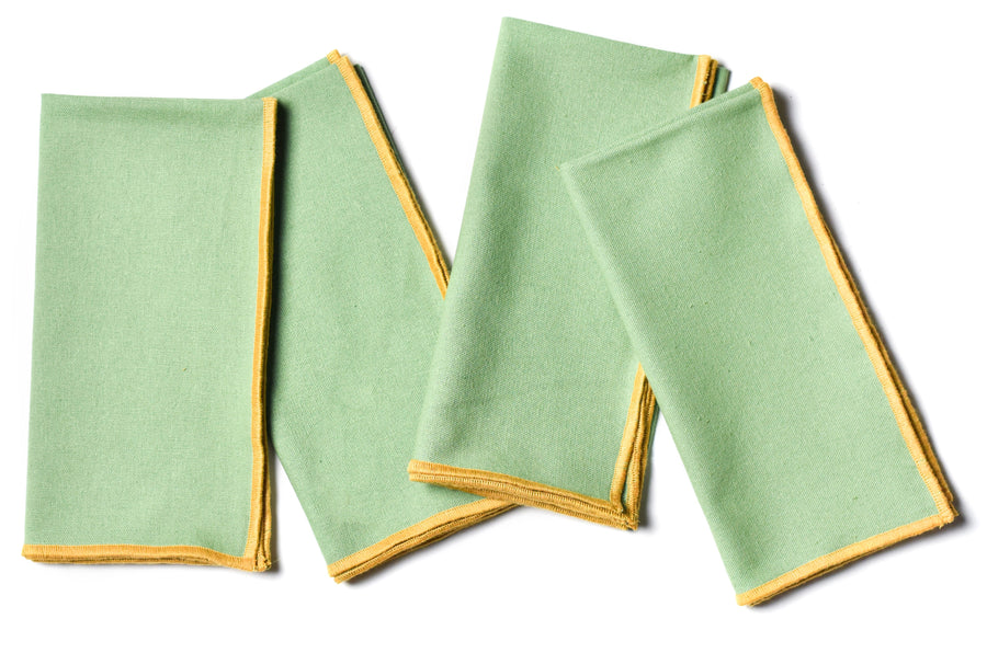 Color Block Sage & Brass Dinner Napkin