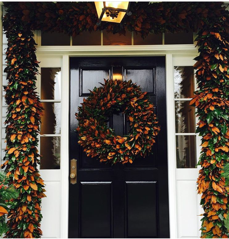 Genuine Brown Velvet Magnolia Garland