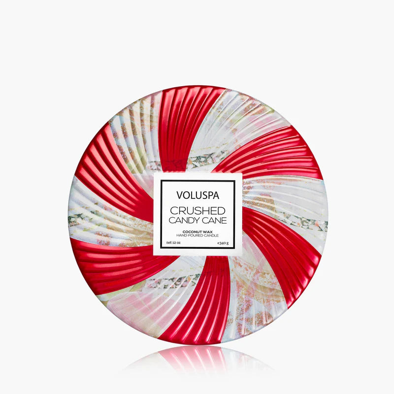 Voluspa Crushed Candy Cane 3-Wick Tin Candle