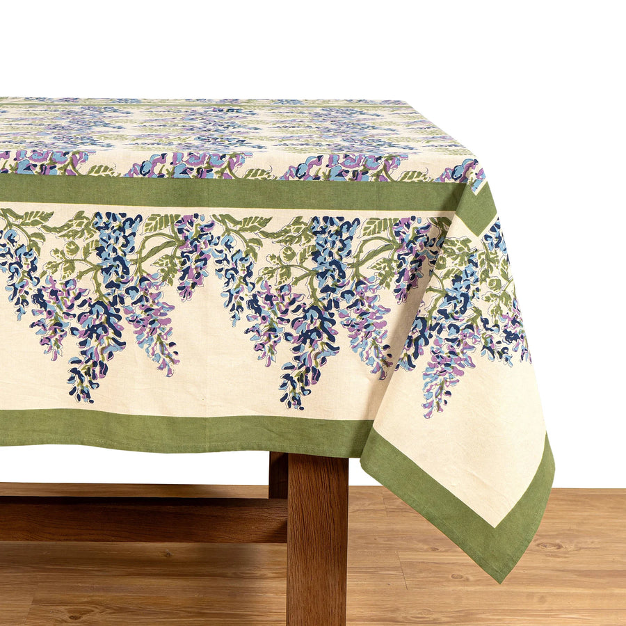 French Tablecloth Wisteria Green & Blue