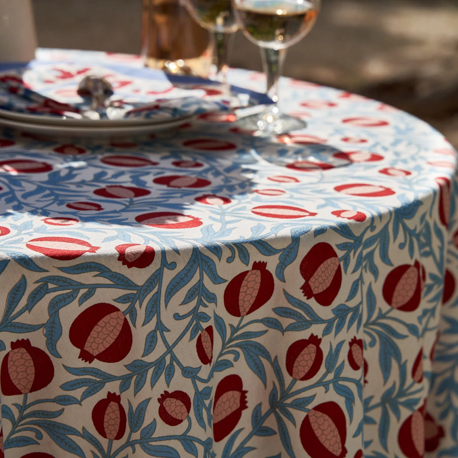 French Tablecloth Grenadine Red & Blue