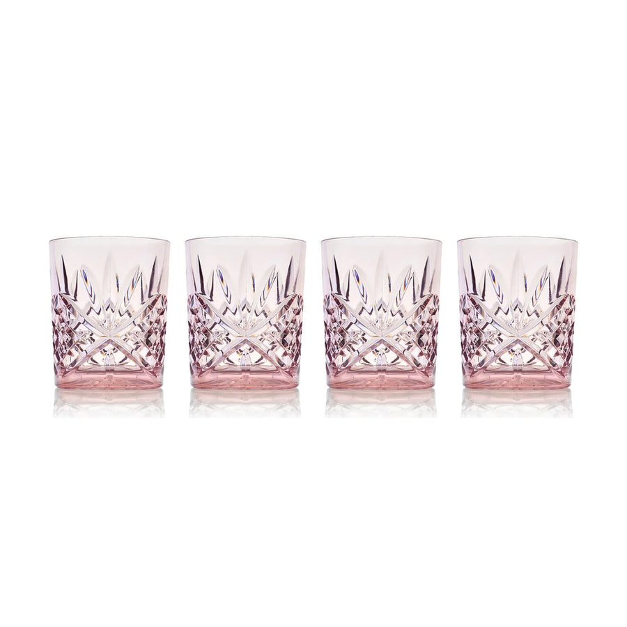 Blush Dublin Acrylic Double Old Fashion, Set of 4