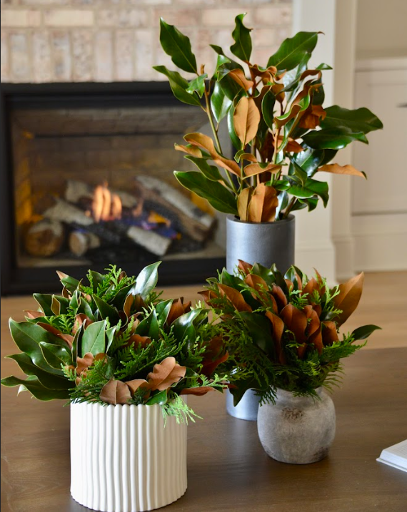 Genuine Emerald Lace and Magnolia Leaf Bouquet