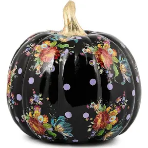 Black Flower Market Medium Pumpkin