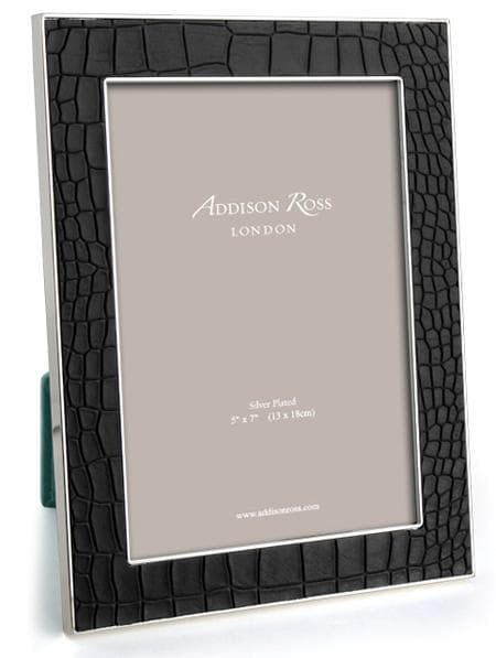 Faux Croc Black & SIlver Frame