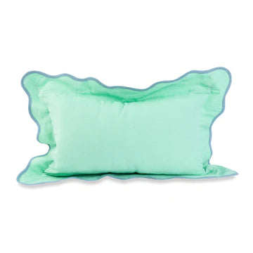 Darcy Linen Lumbar Pillow Mint + Aqua