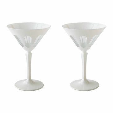 Rialto Glass Martini, Chalk, s/2