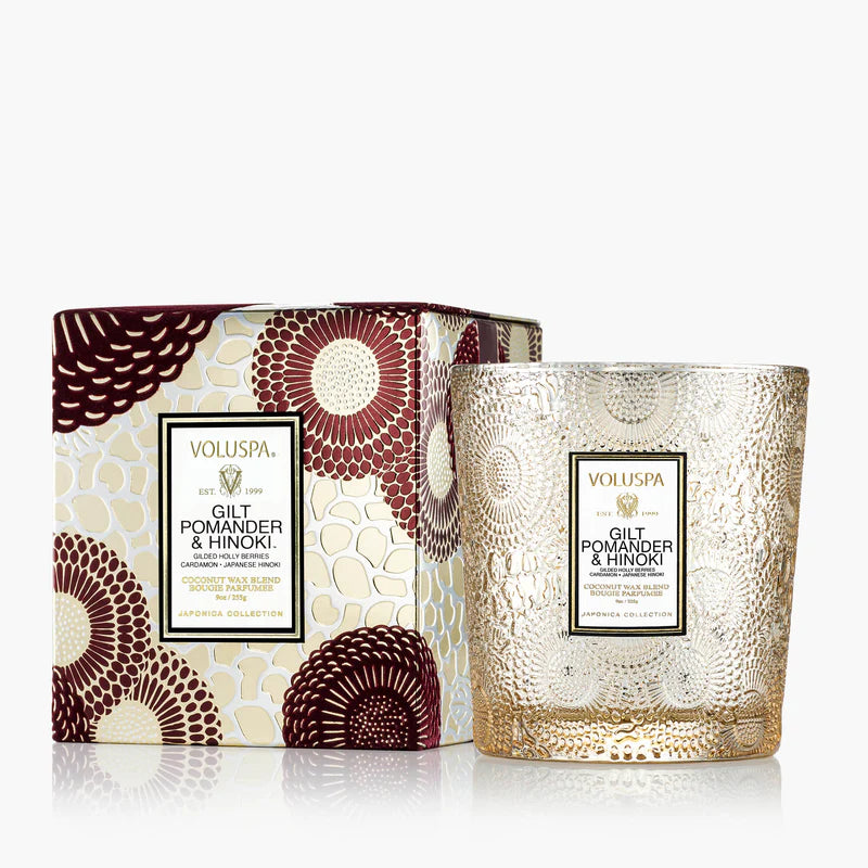 Voluspa Gilt Pomander & Hinoki Candle, 9 oz