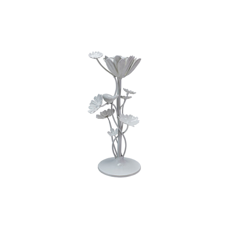 Metal Flower Taper Candle Holder