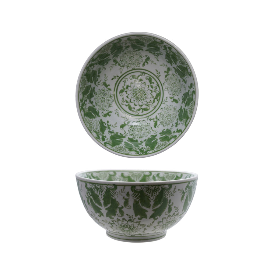 Green Decorative Stoneware Bowl