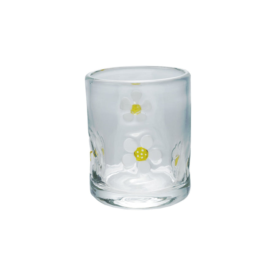 Daisy Glass Drinking Glasses, s/4