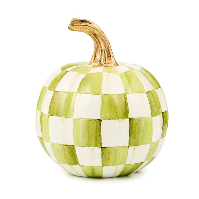 Mackenzie-Childs Moss Check Mini Pumpkin