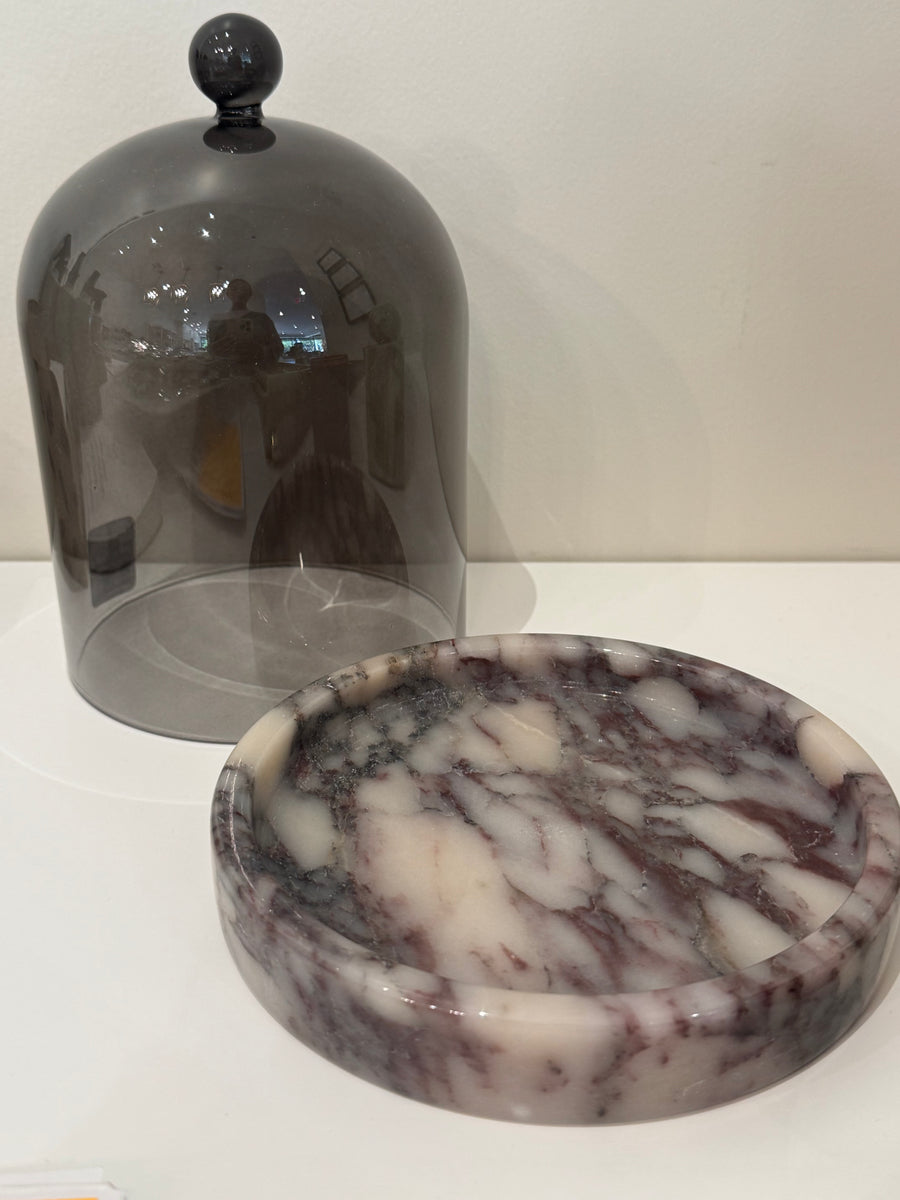 Marble Cloche and Stone Set, Purple Sage