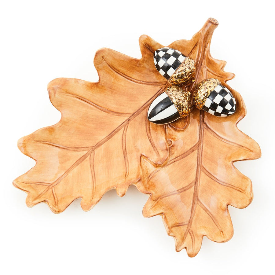 Mackenzie Childs Autumn Oak Leaf & Acorn Tray