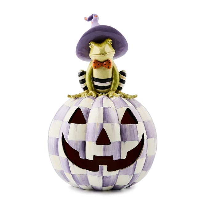 Mackenzie Childs Halloween Illuminated Frog Jack O’ Lantern