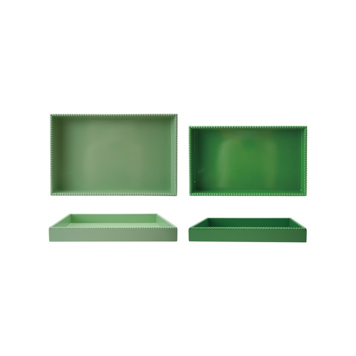 Decorative Bauble Green Trays - s/2