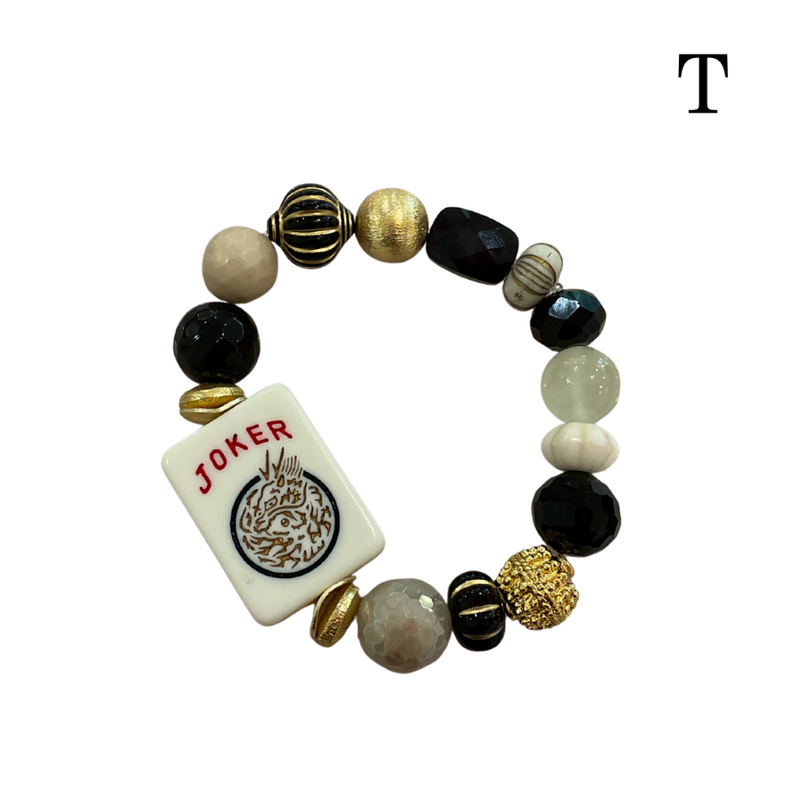 Beaded Mahjong Tile Bracelet