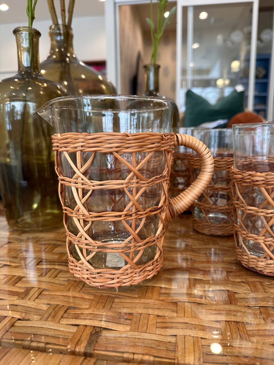 Rattan Wrapped Pitcher