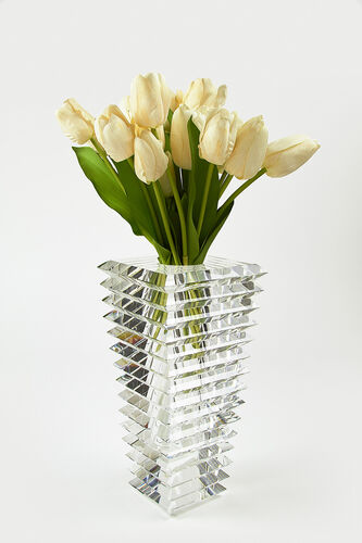 Crystal Pyramid Cut Vase