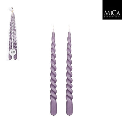 Twisted Taper 11" Candles - Lilac