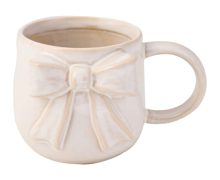 White Ceramic Bow Mug