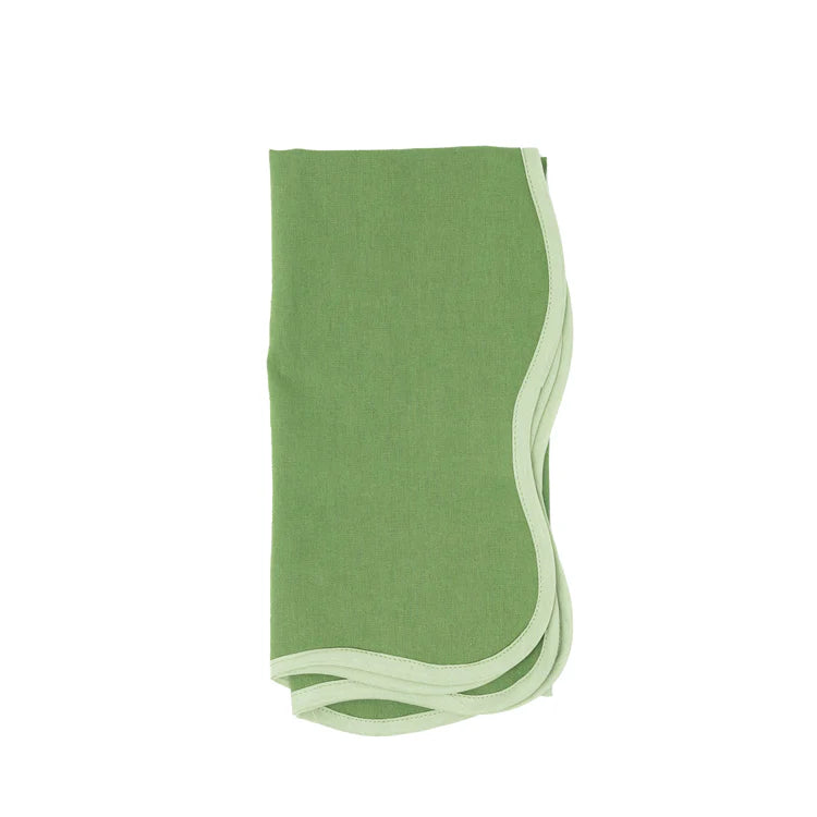 The Scalloped Napkin, Green, s/4