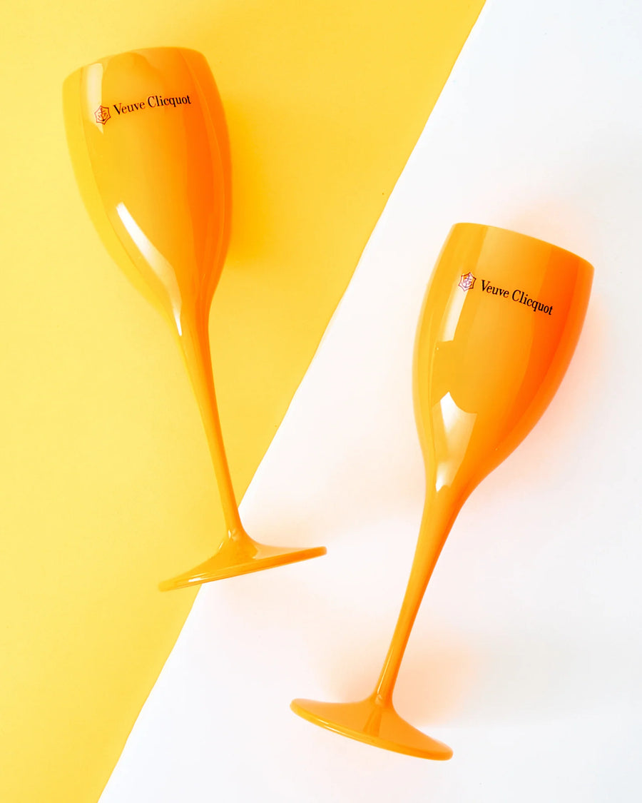 Orange Bubbly Flutes, s/2