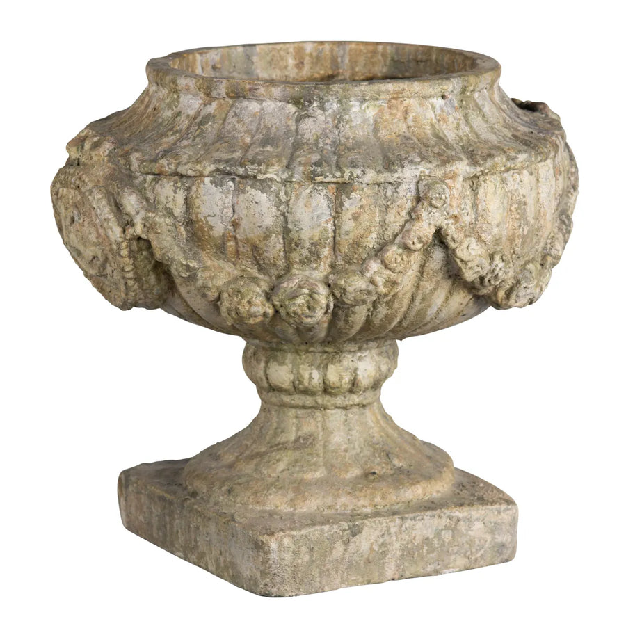 Aged Classic Urn with Garland