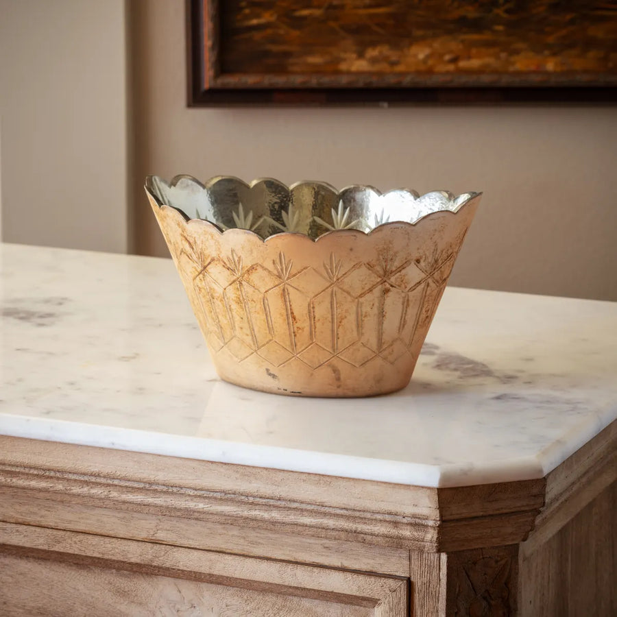 Antique Copper Etched Center Piece