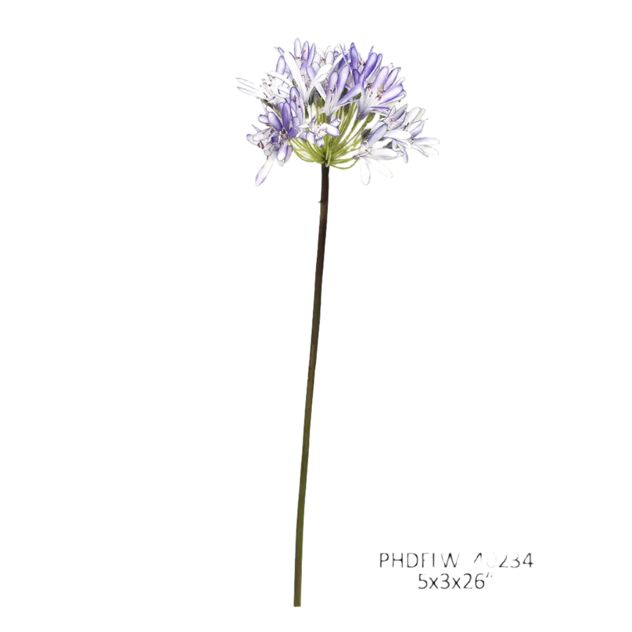 Faux Blue Agapanthus Stem