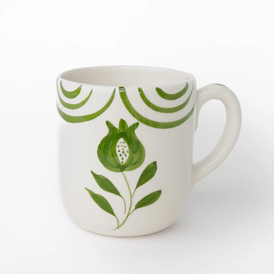 Pomegranate Crest Green Mug