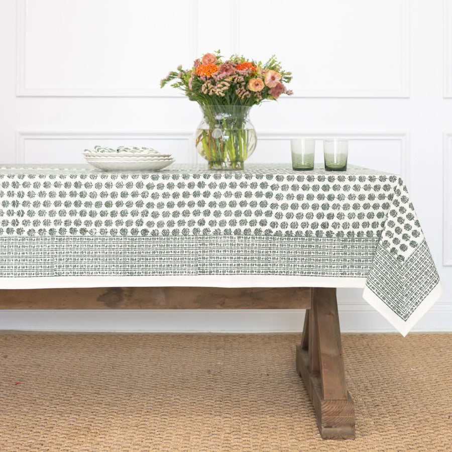 Elise Green Tablecloth, 55x55