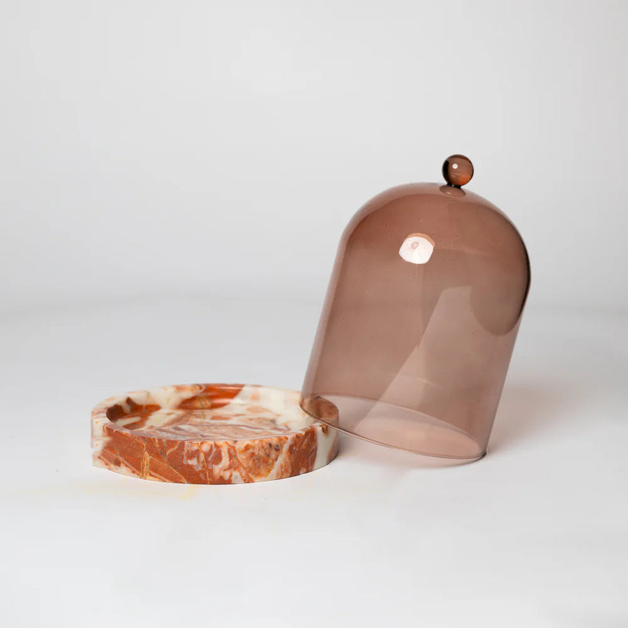 Marble Cloche and Stone Set, Brick