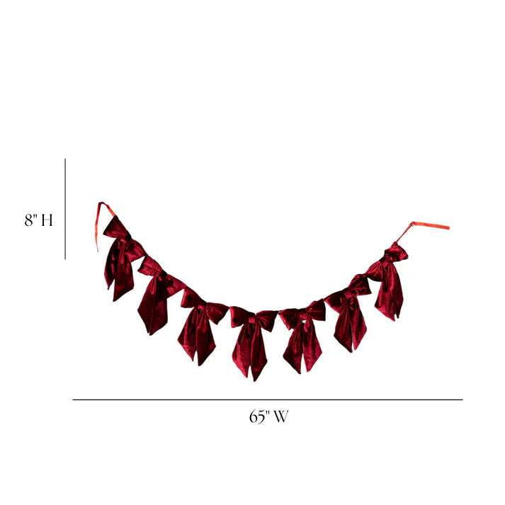 Red Velvet Bow Garland