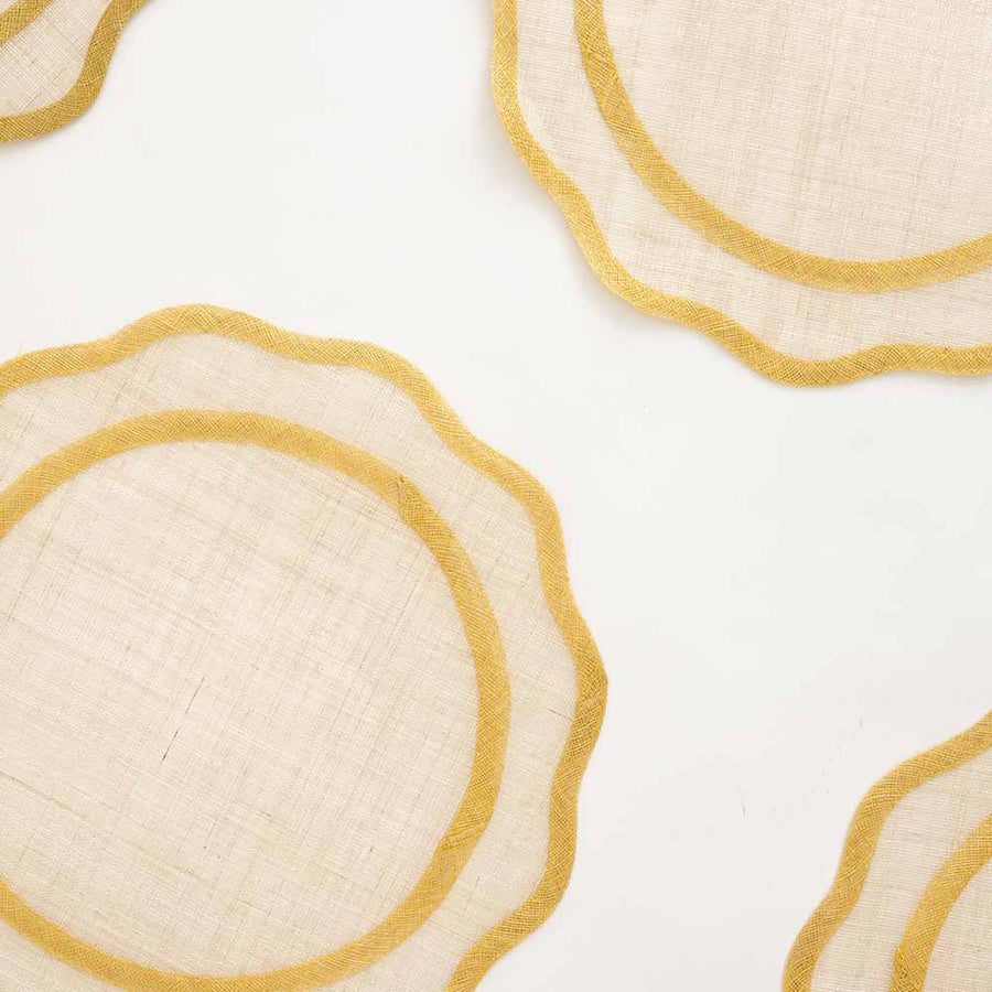 Scalloped Rice Paper Placemat - s/4