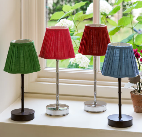 Silver Bamboo Rechargeable Lamp Base