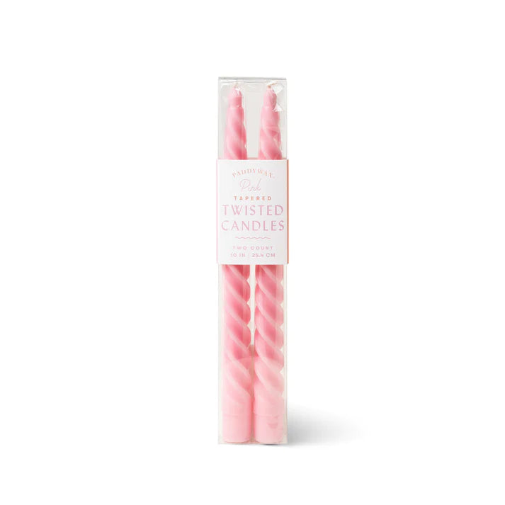 Twisted Taper 10" Boxed Candles - Pink