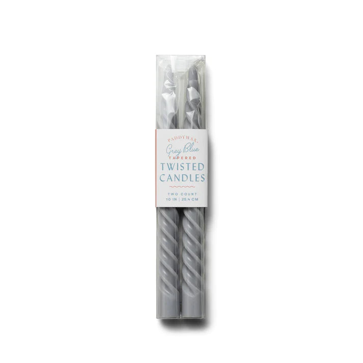 Twisted Taper 10" Boxed Candles - Grey