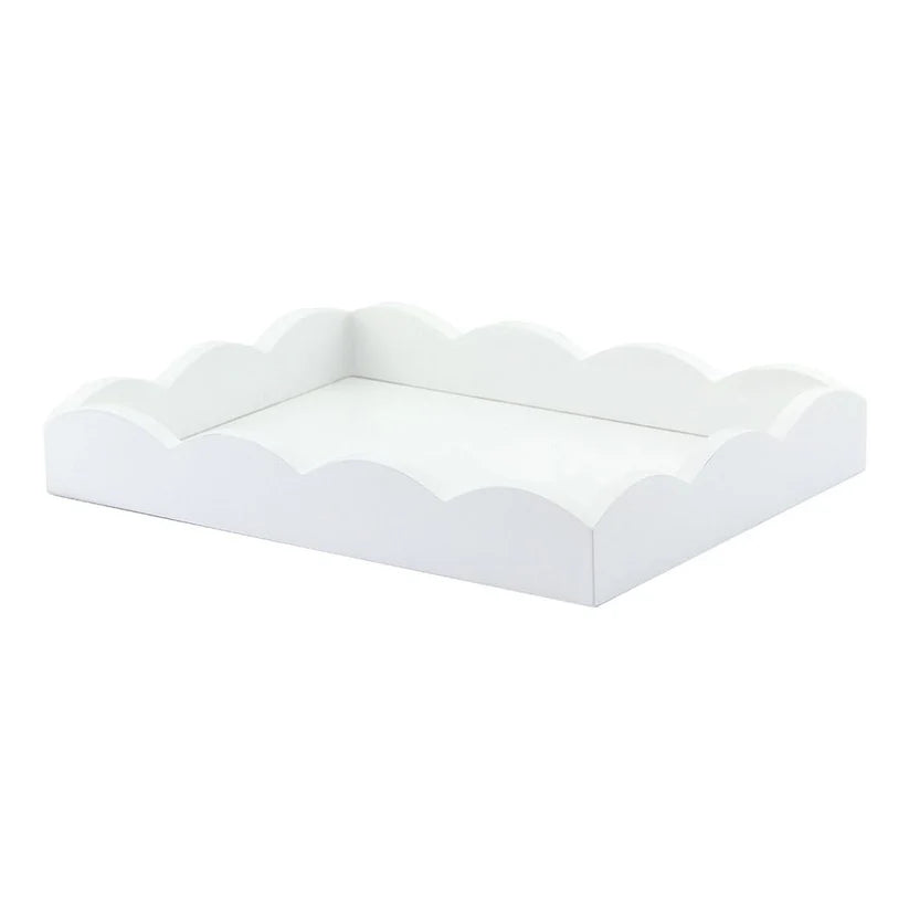 Addison Ross Scalloped White Tray