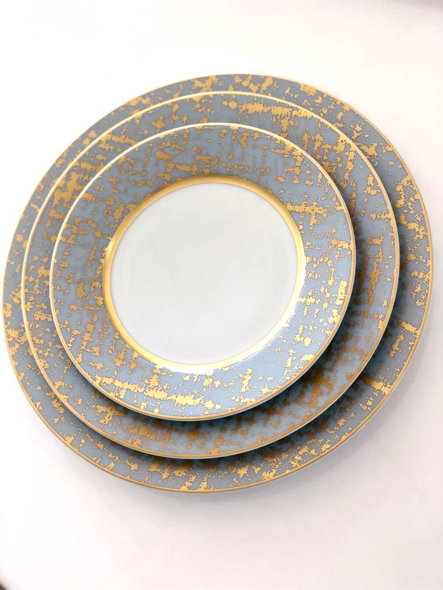 Royal Limoges Tweed Grey & Gold Collection