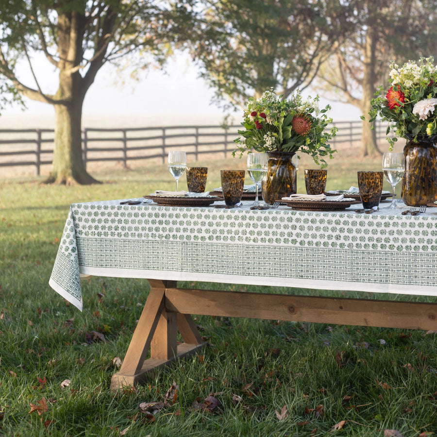 Elise Green Tablecloth, 55x55