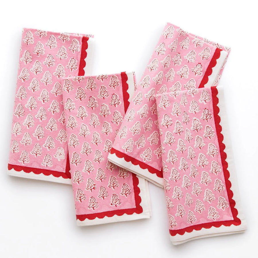 Pink Pom Buti Napkin, s/4