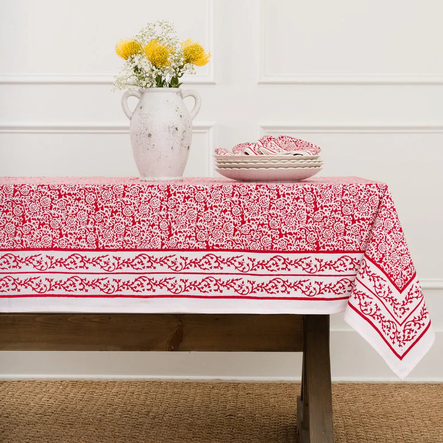 Deep Red Tapestry Tablecloth