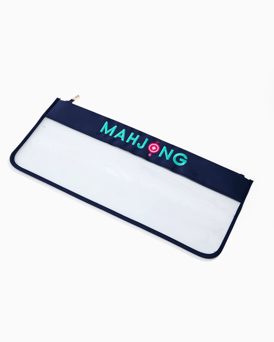 Navy Stitched Mahjong Bag