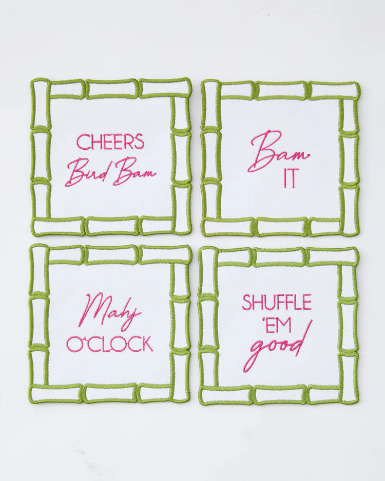 Bamboo Mahjong Cocktail Napkins - s/4